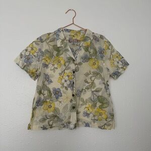 Jamaica Bay Floral Button-Up Shirt XL